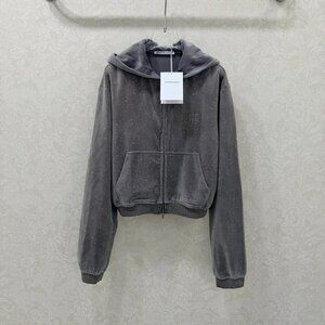 Alexander Wang New Velvet Rhinestone Hooded Jacket